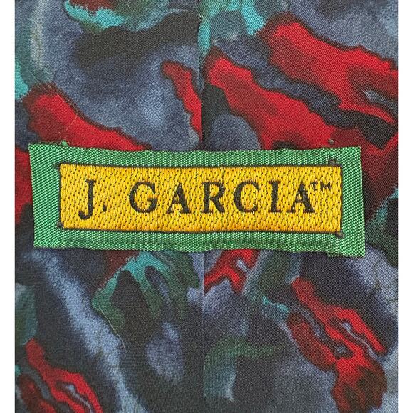 Jerry Garcia Red Blue Green Neck Tie - Picture 4 of 5